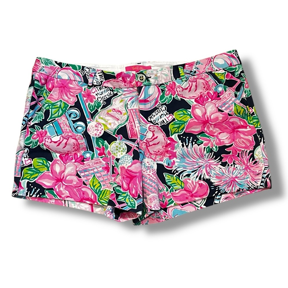 Lilly Pulitzer Callahan Knit Shorts Size 16 High Tide Navy Honda Classic Golf